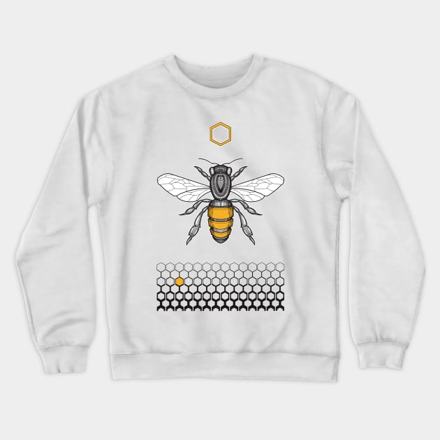 honeycomb and bee Crewneck Sweatshirt by weilertsen